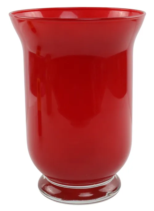 Red Glass Hurricane Vase
