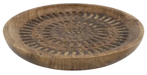 Decorative Wood Round Platter