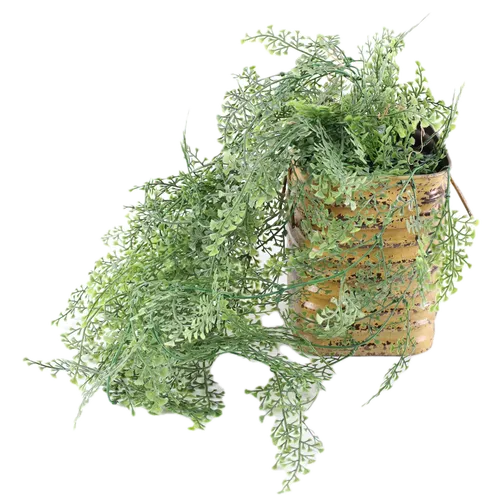 Artificial Wall Rue Plant In Rusted Mustard Pot