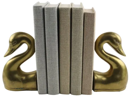Brass Swan Bookend Set