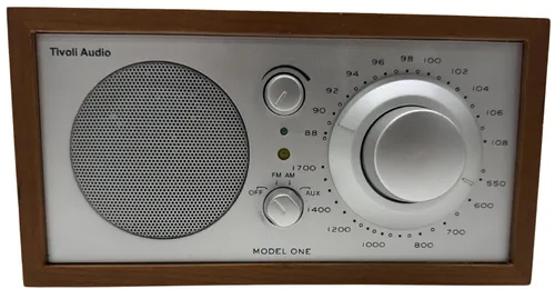 Silver Radio In Wood Case