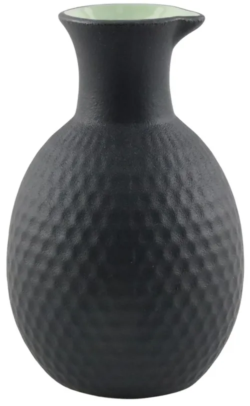 Matte Black Stoneware Sake Decanter