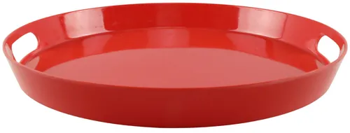 Red Round Plastic Serving Tray