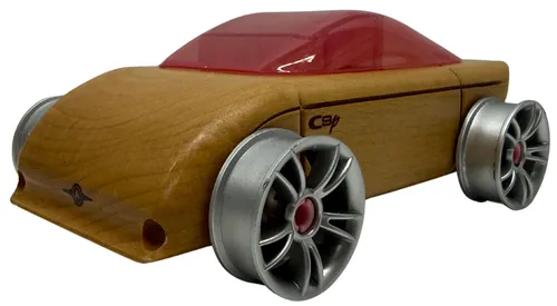 Natural Wood & Pink Car