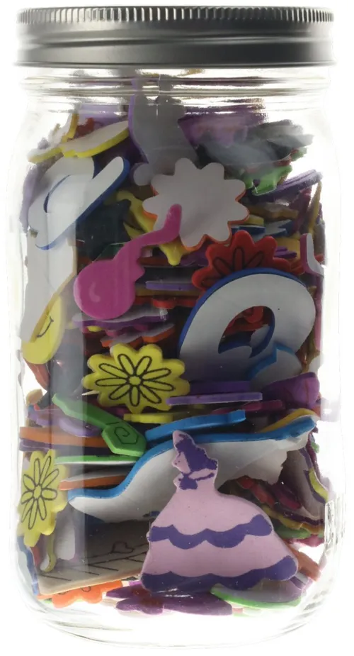 Glass Jar With Foam Letters & Cutouts