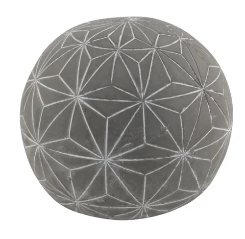 Concrete Sphere With Geometric Design