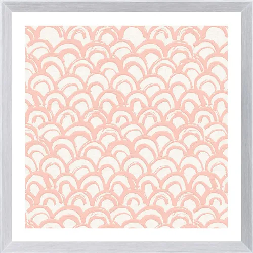 Orange  Abstract Motif V On Paper With White Frame