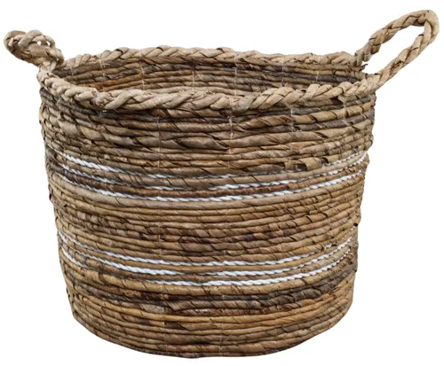 Natural Seagrass Decorative Woven Basket With Handles
