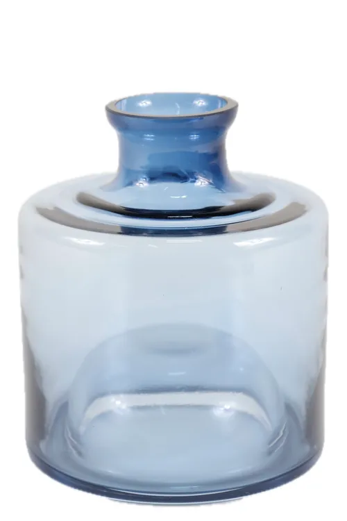 Blue Smoke Glass Vase - Medium