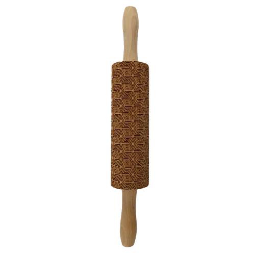 Geometric Rhombus Wooden Rolling Pin