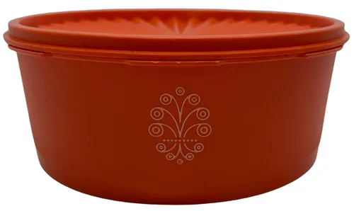 Vintage Harvest Orange Round Storage Container