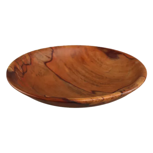 Shallow Pepper Wood Serving Bowl