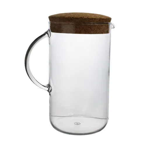 Clear Glass Large Pitcher With Cork Topper