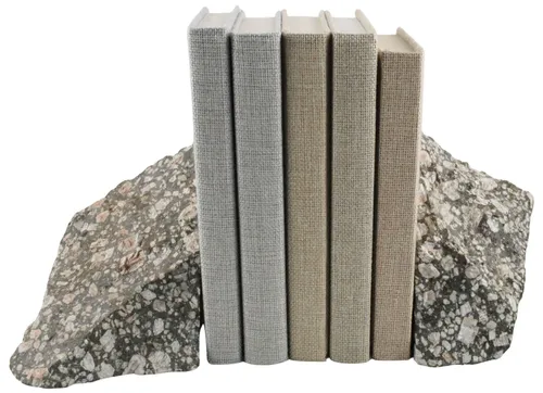 Natural Polished Terrazzo Stone Bookend Set