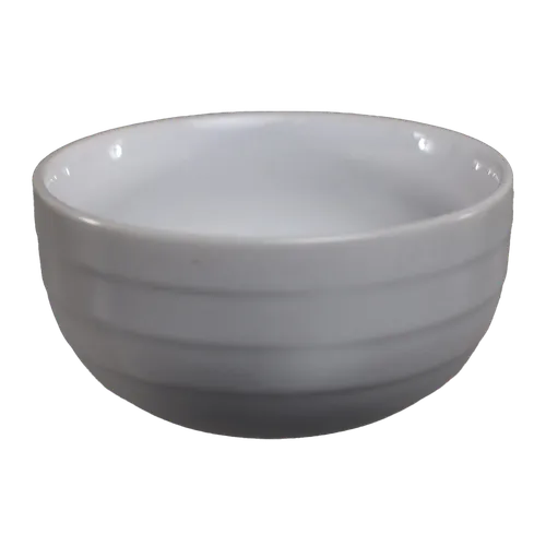 Light Grey Ribbed Ceramic Small Bowl