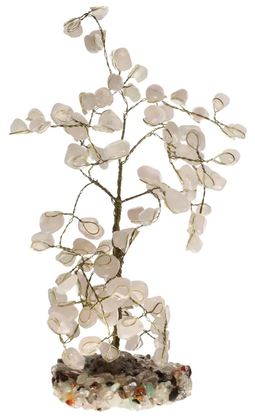Rose Quartz Gemstone Crystal Tree
