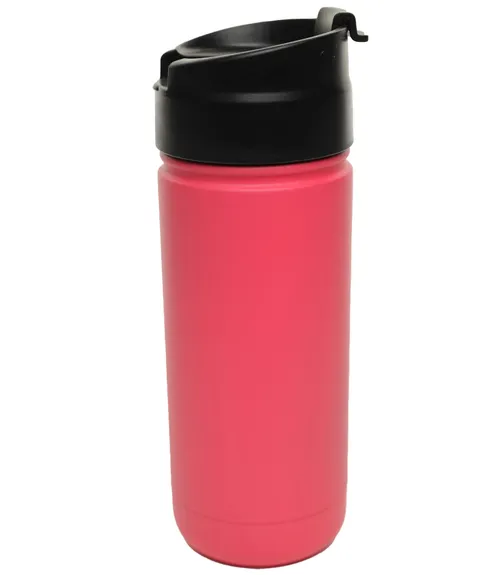 Neon Fuchsia Metal Travel Mug