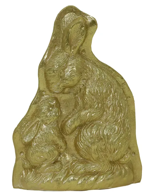 Gold Chocolate Easter Bunnies Mould Decorative Figure