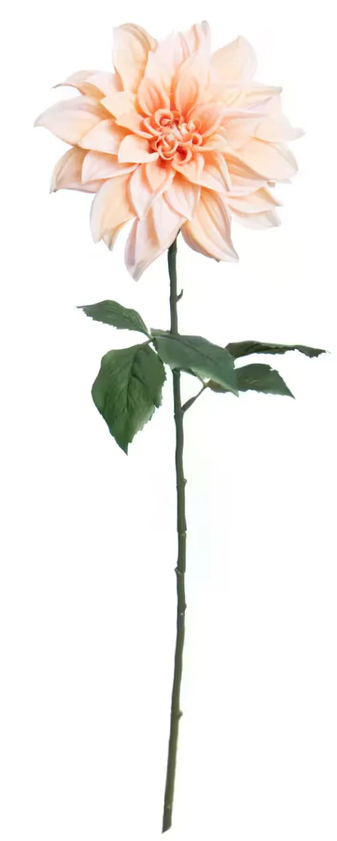 Artificial Peach Dahlia Stem