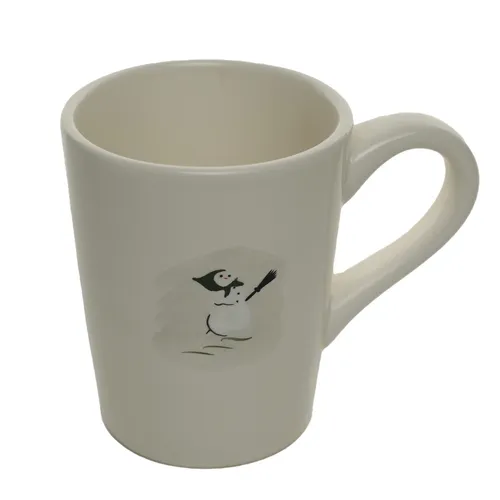 White Snowwoman With Broom Christmas Mug