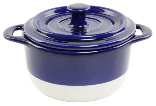 Blue & White Round Mini Cocotte With Lid