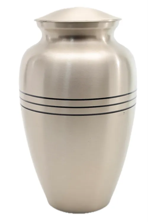 Brushed Silver Ceremonial Ashes Urn