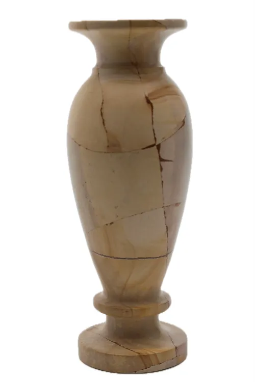 Large Sandy Wood Grain Petrified Wood Vase