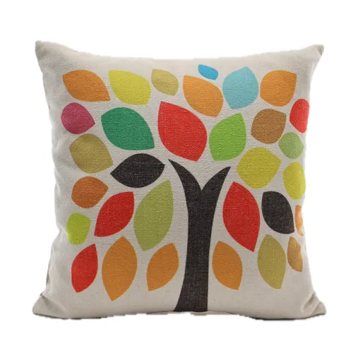 Peacock Tree With Solid Off White Back Throw Pillow