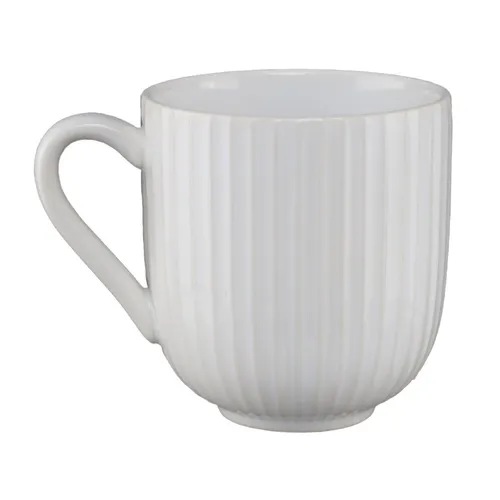 White & Cream Pinstripe Mug