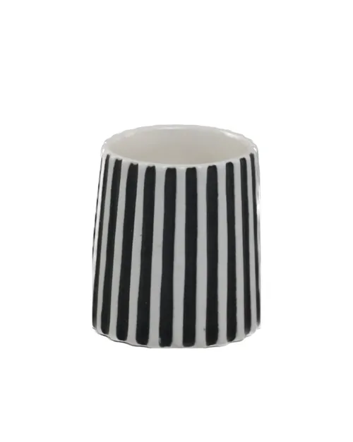 Black & White Striped Toothpick Holder