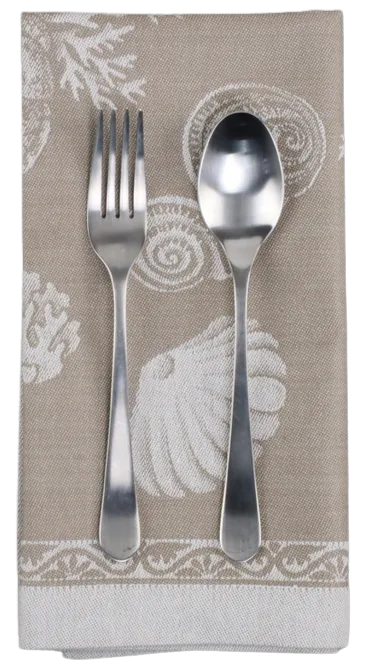 Taupe & Beige Nautical Seashell Napkin