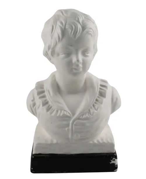 White Ceramic Boy Bust