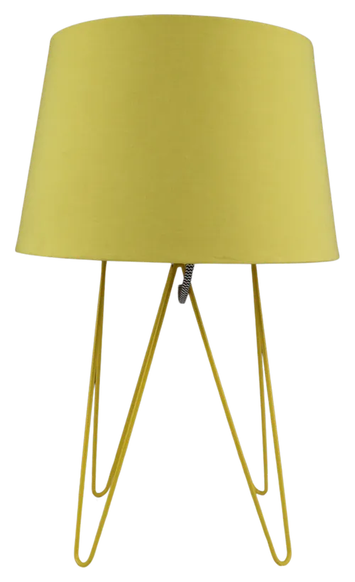 Yellow Wire Leg Table Lamp With Yellow Shade