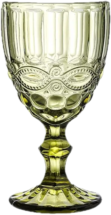 Green Glass Goblet Drinking Glass