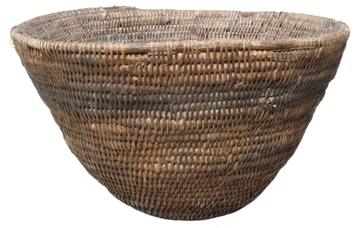 Tall Natural Woven Decorative Bowl