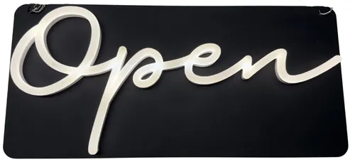Black & White LED Neon Open Sign