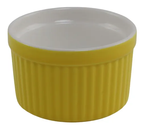 Yellow Ribbed Ceramic Ramekin