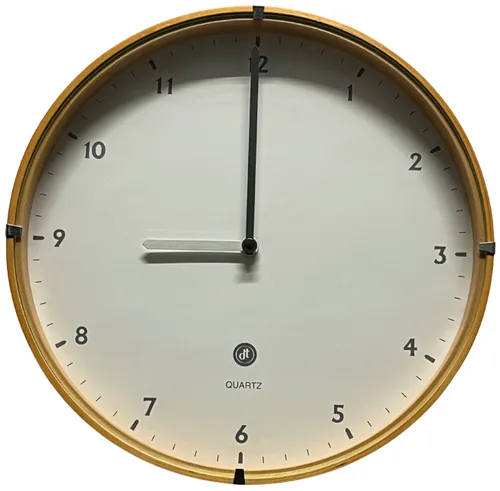 Natural Wood & White Wall Clock