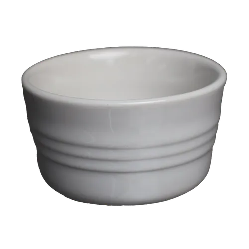 White Ribbed Ceramic Ramekin