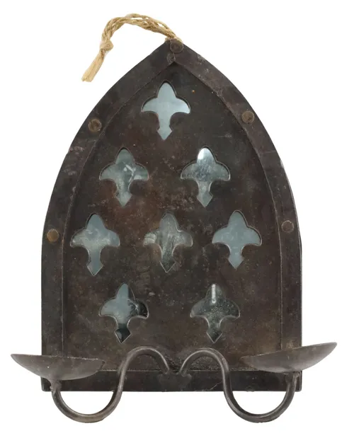 Hammered Metal Wall Mount Candle Holder