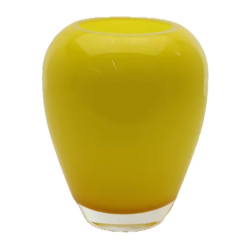 Inverted Canary Yellow Glass Vase