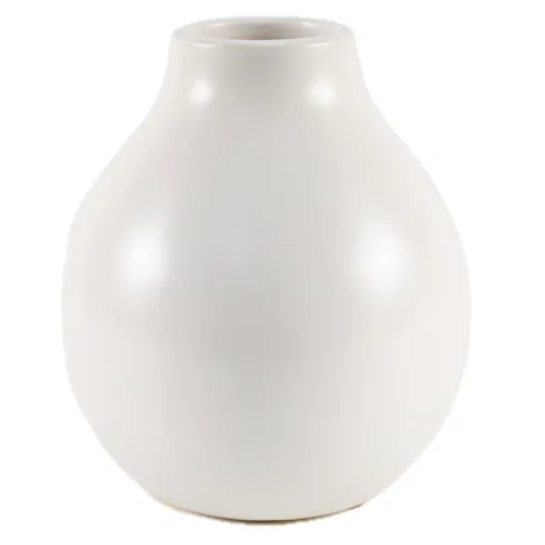 White Stout Ceramic Vase 