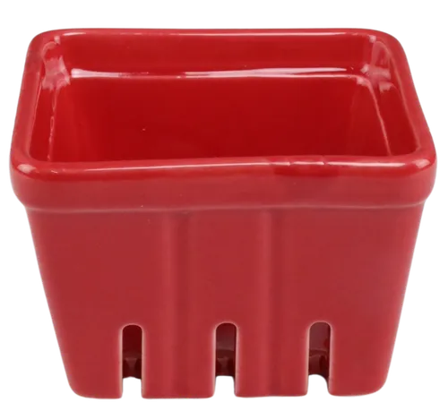 Red Ceramic Berry Basket