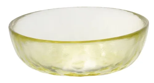 Clear Yellow Wavy Glass Small Bowl