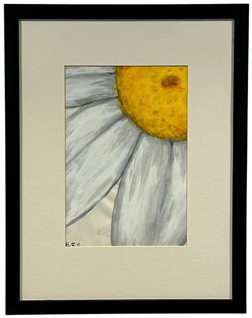 Daisy Painting In Black Frame
