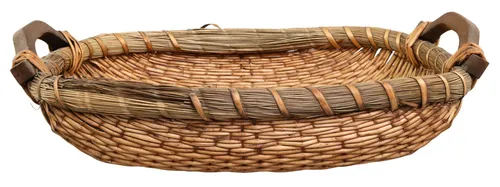 Natural Woven Serving Basket With Handles