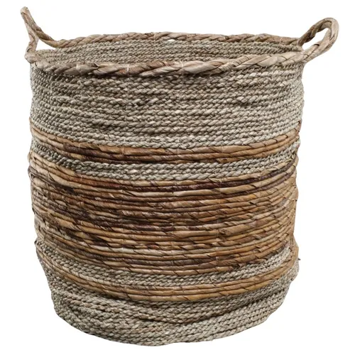 Large Natural Seagrass Woven Decorative Basket With Handles