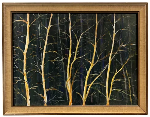 Trees On Canvas In Wood Frame
