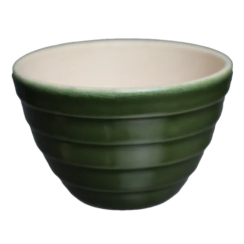 Fern Green Ribbed Ceramic Small Bowl