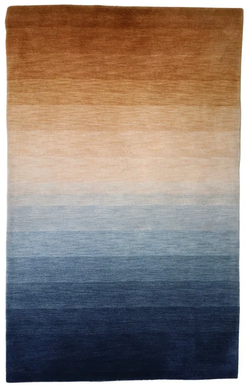 Shades of Blue to Amber Area Rug 5'W x 8'L